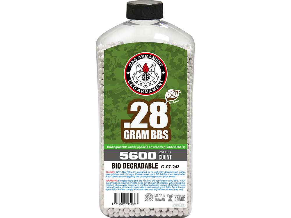 BALLES AIRSOFT G&G BIO BB .28G 5600 BBS