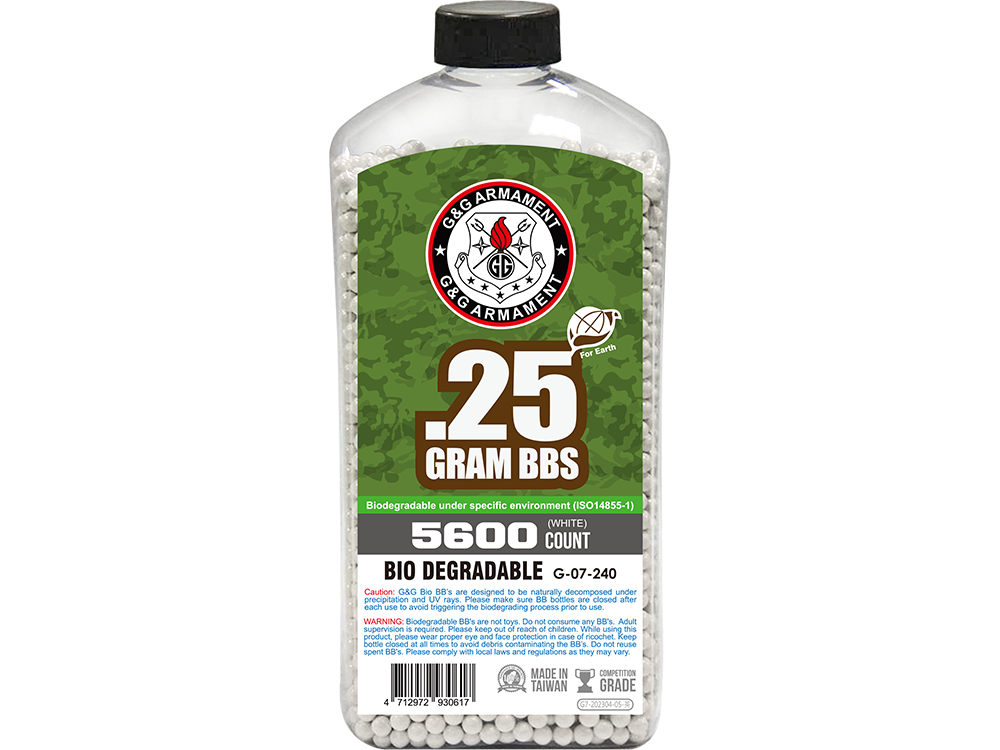 BALLES AIRSOFT G&G BIO BB .25G 5600 BBS