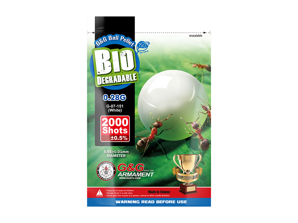 BALLES AIRSOFT G&G BIO BB .28G/PACK 1KG