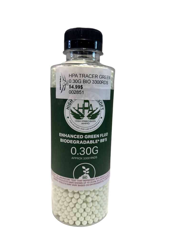 HPA Tracer Green Airsoft BBs .30g 3300 Rds