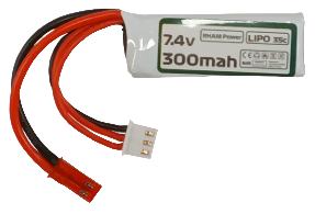 RHAM Power LIPO HPA Battery, 7,4v 300mAh, 35C