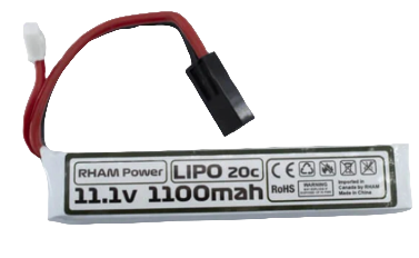 RHAM Power LIPO battery, 11,1V 1100mAh, 20c (Dean, Split)
