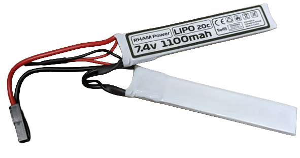 RHAM Power LIPO battery, 7,4V 1100mAh, 20c (Dean, Nunchuck)