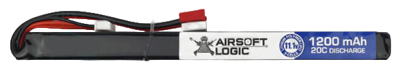 Airsoft Logic LIPO battery, 11,1V 1200mAh, 20c, thin stick for AK (Dean)