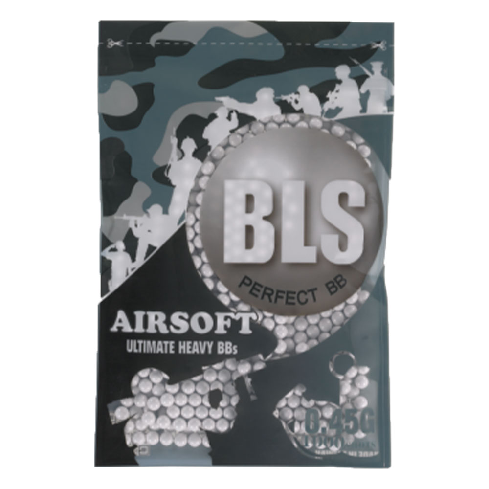 Billes D’Airsoft Blanche 6mm BLS Premium Précision – Sac De 1000 Unités Bio – .45g