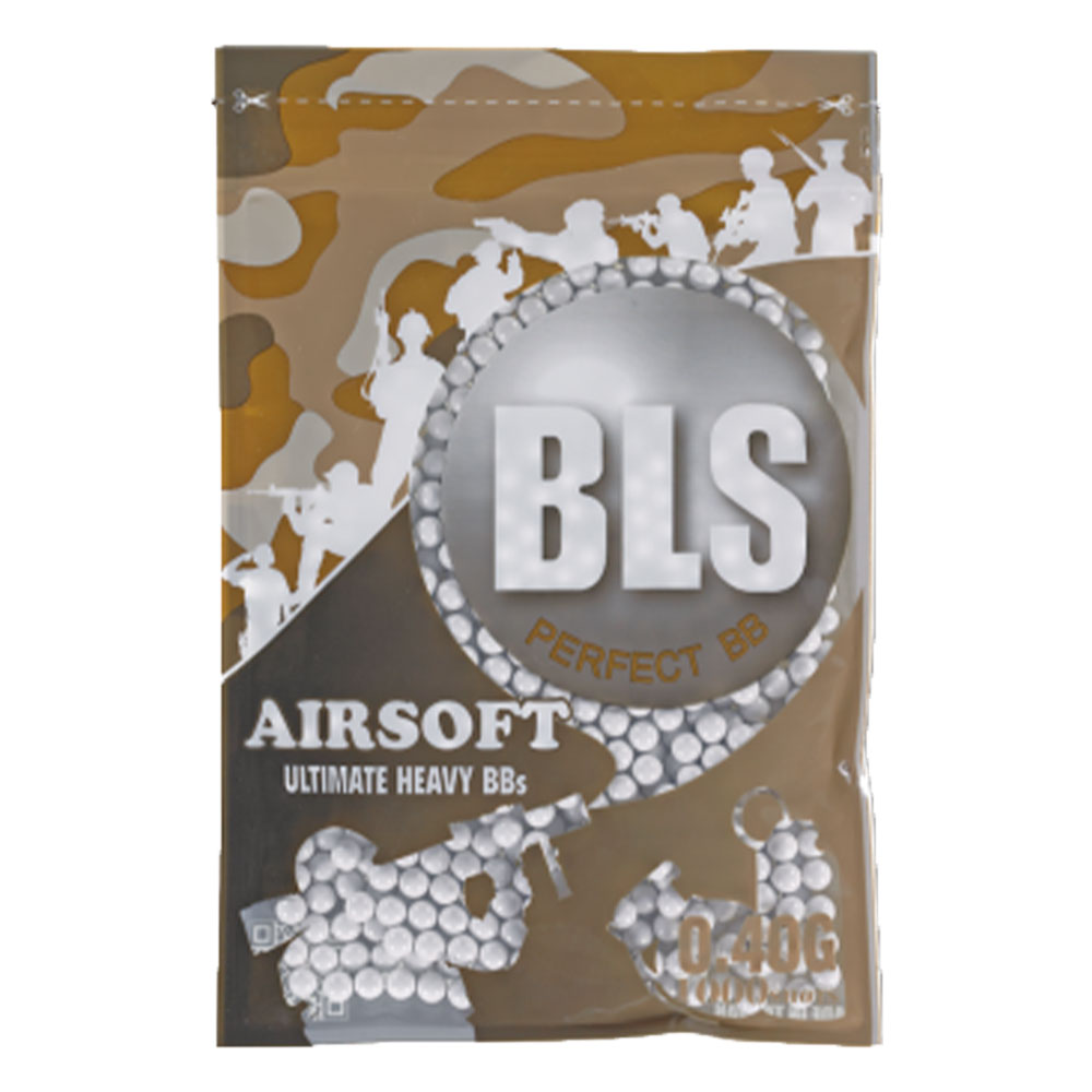 Billes D’Airsoft Blanche 6mm BLS Premium Précision – Sac De 1000 Unités Bio – .40g