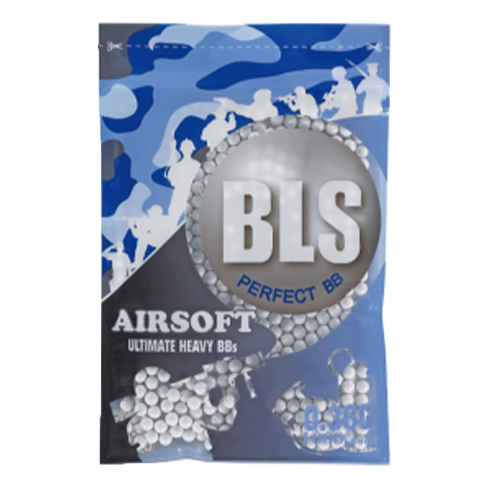 Billes D’Airsoft Blanche 6mm BLS Premium Précision – Sac De 1000 Unités Bio – .36g
