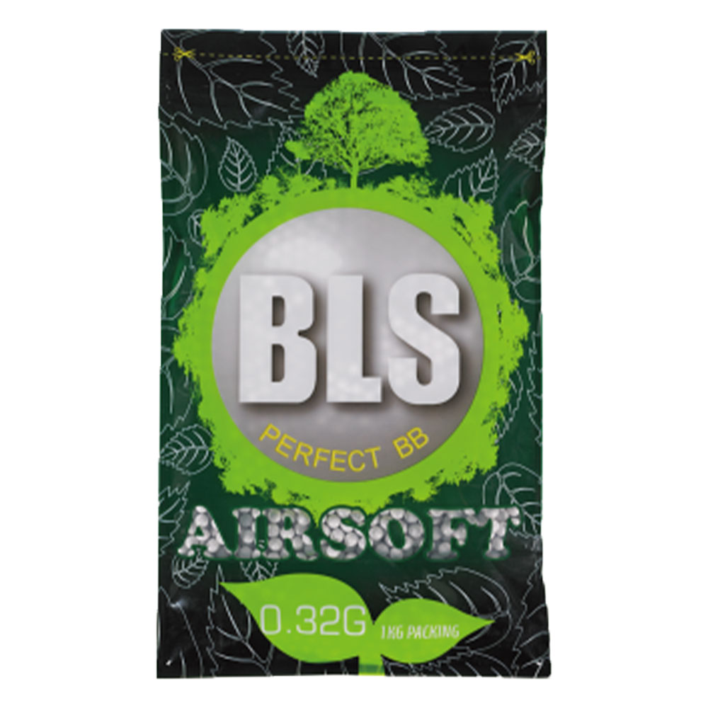 Billes D’Airsoft Blanche 6mm BLS Premium Précision – Sac De 1 Kilo Bio – .32g